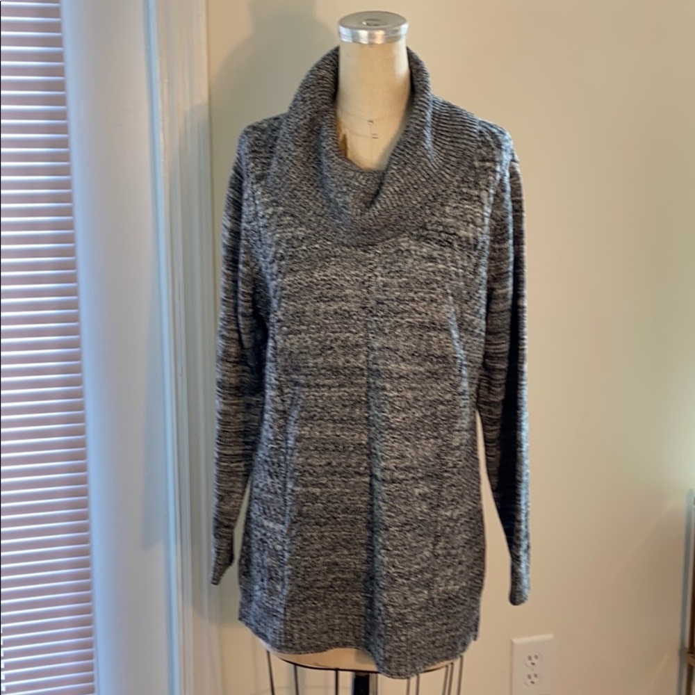 Super cozy heathered cowl neck sweater